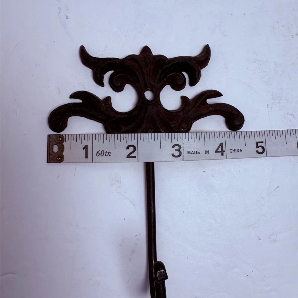 Vintage Victorian Style Cast Iron  Black Wall Hook